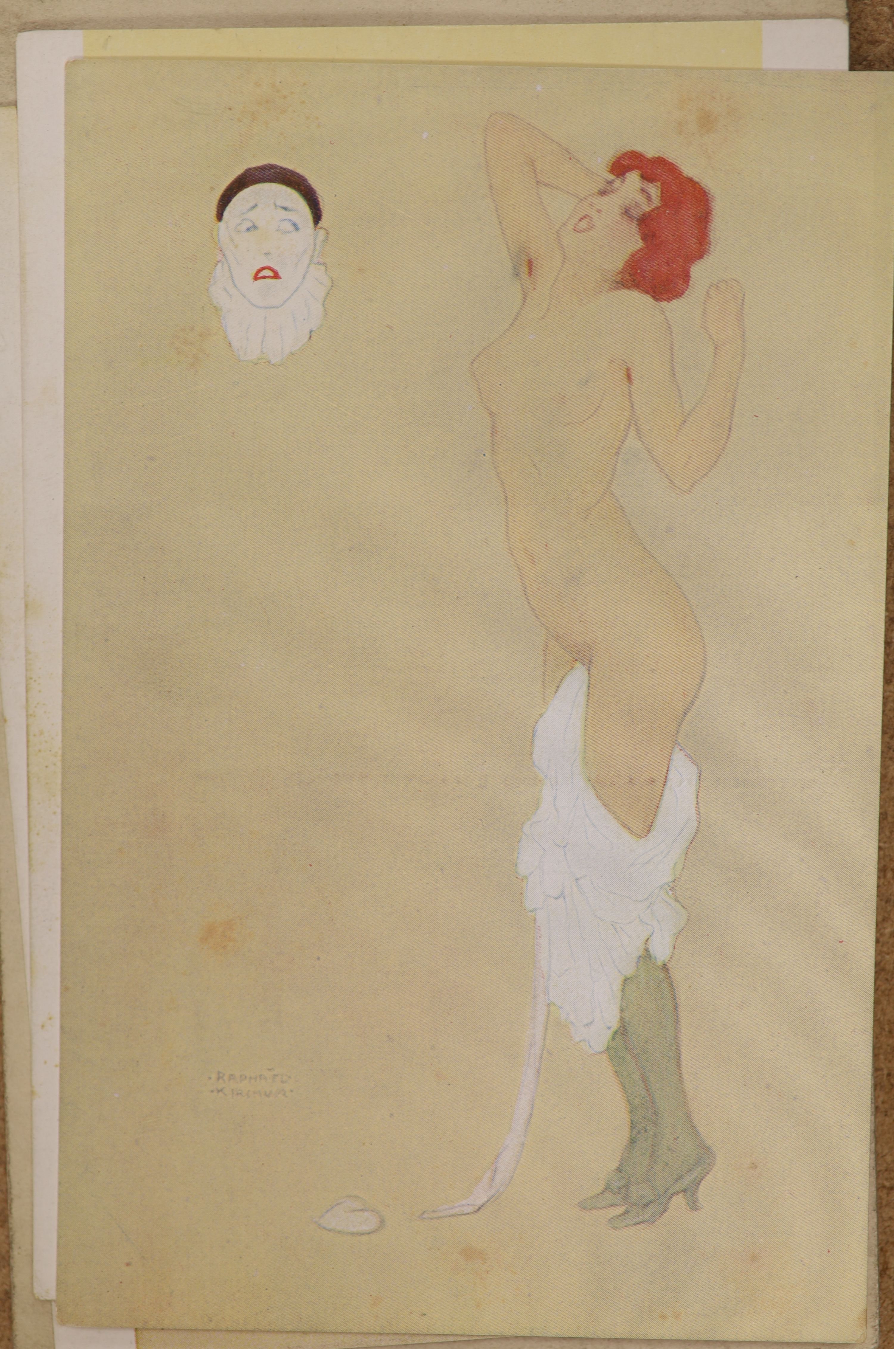 Three albums of photographs and a quantity of postcards inc. erotica.